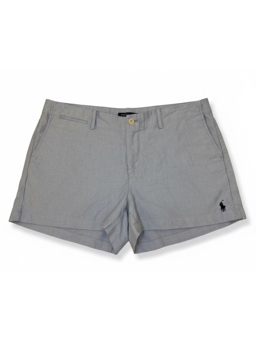 Ralph Lauren Womens Size 10 Blue Oxford Chino Shorts Pony Logo Cotton 33 Waist